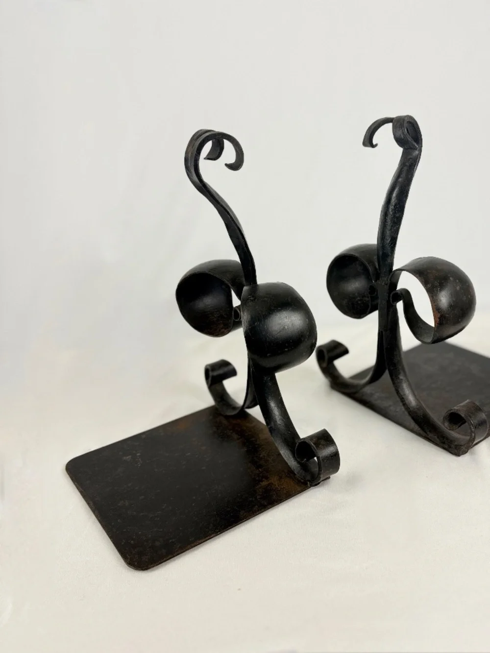 Antique Fleur De Lis Bookends for Large Volumes French Hand Forged Iron
